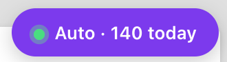 Purple Auto Appts status button
